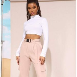  Nude Utility Buckle Belt Joggers